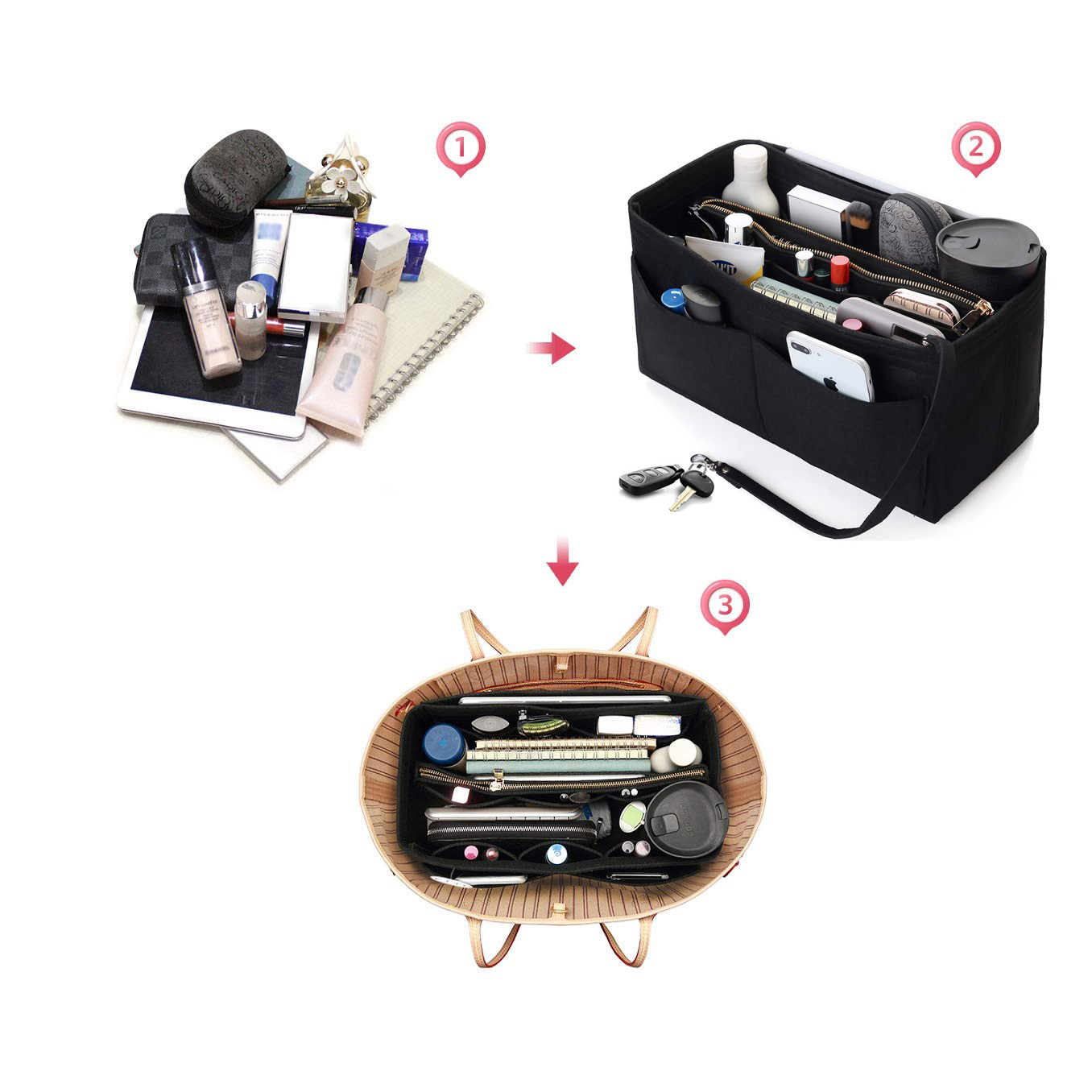 Inserto organizador de bolso d - Backpack Insert Organizer reseña y precio