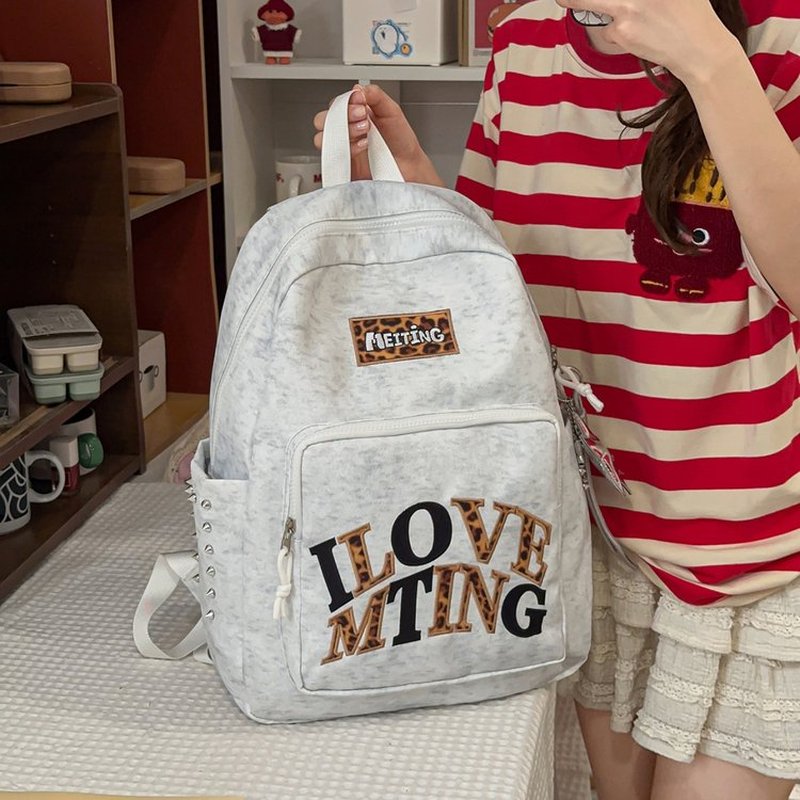 Mochila Gris Y2K para Mujer, L - School Backpack Teen reseña y precio