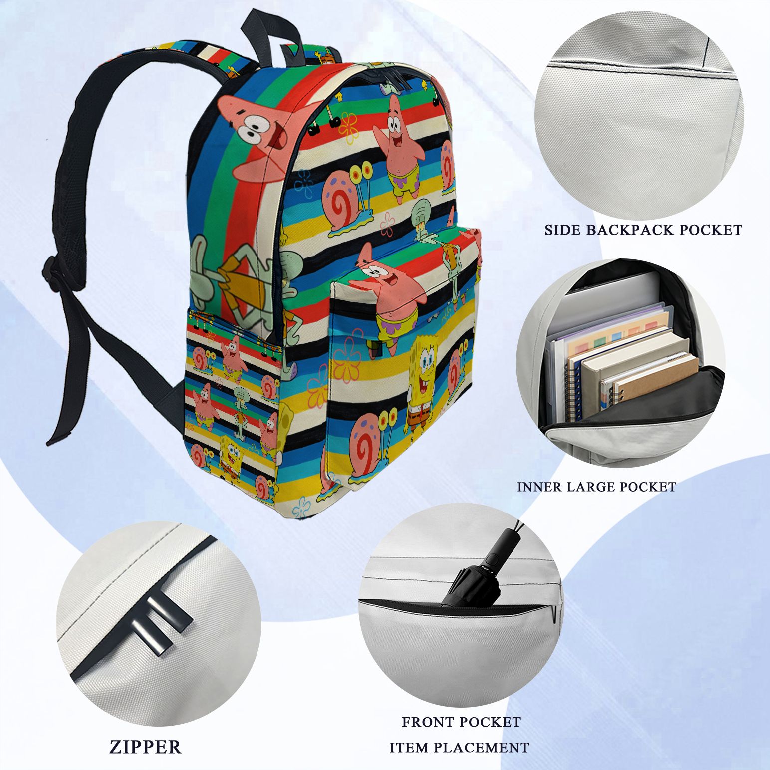 Mochila con estampado de rayas - School Backpack Teen reseña y precio